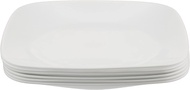 Corelle Square Pure White 9-Inch Plate Set (6-Piece) Luncheon Plate 9-Inch