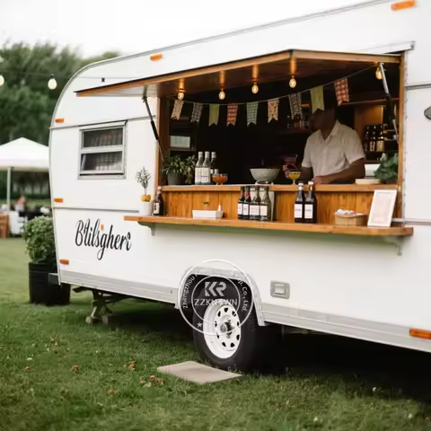 Fully Equipped Stainless Steel Mobile Coffee Taco Trailer - 4-Wheel Rust-Resistant Commercial Cateri