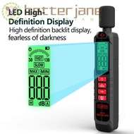 BETTER-JANE Sound Level Meter, Windproof 125Hz-8KHz Noise Meter, Professional 30-130dB Digital Displ