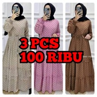 PROMO PAKET HEMAT !!! 100 ribu dapat 3 PCS BAJU GAMIS MOTIF POLKADOT DEWASA MODEL TERBARU 2023 / PAKAIAN YANG SEDANG VIRAL / BUSANA MUSLIMAH BUSUI KEKINIAN DAN TERMURAH / bisa cod