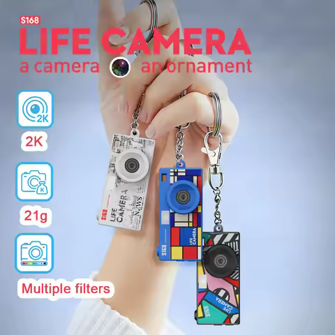 S168 Mini Life Camera 48MP 2K Pocket Camera 1.47'' IPS Display Retro Filter Keychain Portable Camera