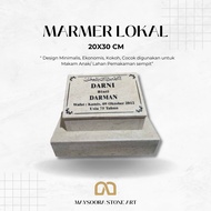 BATU NISAN DUDUKAN MARMER LOKAL 20X30CM