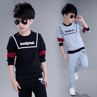 Kids Boy Clothes 3-13 years Fashion Clothing Handsome Sweater Long Sleeve T-shirt + Pants Set