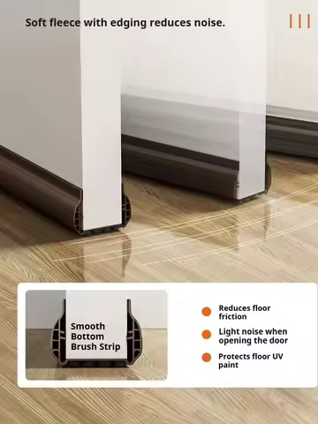 1pcs 4 Layer Brush PVC Door Seal Draft Stopper Sound Proof Insect Proof Weather Strip Self Adhesive 