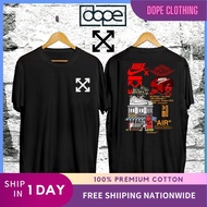 🔥100% COTTON READY STOCK🔥 OFF WHITE NIKE AIR JORDAN 5 Tee Shirt Streetwear Men Women Unisex Baju Lel