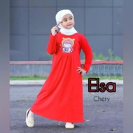 Priskila Cell Gamis Anak Perempuan ELSA KIDS KF Umur 8 - 10 tahun Bahan KAOS KATUN COMBED 24S APLIKA