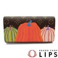 二手路易威登 LV×YK Portefeuille Sarah NM M82114 Monogram 女士ブラウン/粉紅色手袋