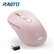RM13六鍵式超靜音無線滑鼠-粉【RASTO】 (新品)