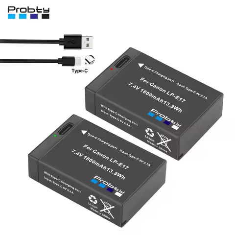 New LPE17 LP E17 LP-E17 Battery with USB-C Input For Canon LP-E17 RP 77D 200D 750D 760D 8000D Kiss X