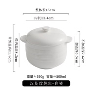 Hanswen Ceramic Double Ear Soup Pot 500ml One Person Porridge Pot Soup Pot for Cooking And Stewing i