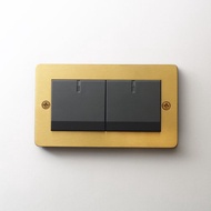 標準型開關面板 髮絲金 搭配Panasonic國際牌GLATIMA 二開關