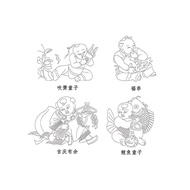 Ancient Drawing Fat Boy Boy Boy Girl CDR Vector Line Chart Laser Marking Engraving Machine Material 