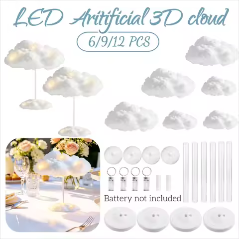 6/9/12Pcs Cloud Lights Artificial 3D Fake Cloud LED Light DIY Kit Table Centerpiece Decor for Baby S