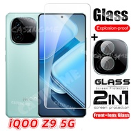 IQOO ฟิล์ม Z9x Z9 5กรัม2024 2 In 1กระจกนิรภัยป้องกันเต็มพื้นที่ปกป้องหน้าจอสำหรับ IQOO Z9 Z9x IQOOZ9