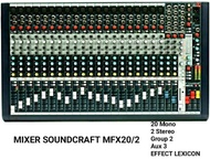 Mixer audio 20 channel Soundcraft MFX20/2 MFX 20 channel Effect Lexico
