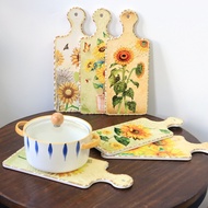 Vintage Sunflower Design Ceramic Coaster Trivet Pot Holder Flower Coaster Mat Holder Coasters Bowl Mat Ceramic Coasters