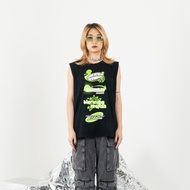 Hierarchy STUDIOS New Error - Black Y2K Logo Oversized Sleeveless Top