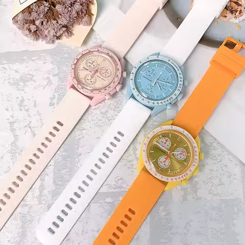 20mm 22mm Silicone Strap for Omega X Swatch Joint MoonSwatch Universal Quick Release for Snoopy Men 