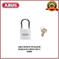 ABUS 96TI/50 TITALIUM PADLOCK 2 KEYS #EC75 50MM