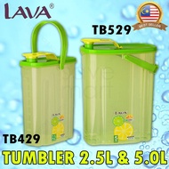 LAVA Plastic Water Bottle Tumbler With Handle 2.5L TB429 & 5L TB529/Botol Air Minuman Dengan Pemegan