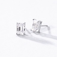 SWAN - Baguette Earring ต่างหูติดหูเงินแท้ เพชรทรงบาเก็ตต์ ฝังเพชรคิวบิกเซอร์โคเนีย cubic zirconia