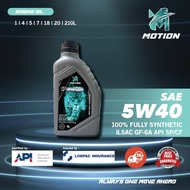 MOTION 5w40 1L API SP Fully Synthetic Engine Oil Car Lubricant Minyak Hitam Enjin Kereta Proton Toyo