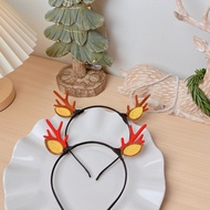 Reindeer Headband Deer Ears And Antlers 2-Color Wool