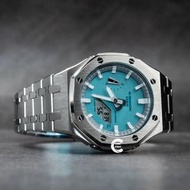 《改裝訂製》G-SHOCK特別限量版 男裝女裝手錶鋼錶電子錶 防水潛水錶 農家橡樹 Casioak Casio G Shock Special Limted Edition GA2100 Luxury Men Ladies Watch blue 銀色