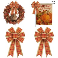 2 Keping Busur Jatuh untuk Kalungan Bunga, Busur Kalungan Kesyukuran Merah Jingga Kerbau Kotak-kotak