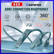 2022 k69 bone conduction earphone wireless bluetooth sports waterproof earphone for smartphone