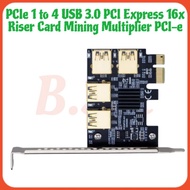 Pcie 1 to 4 USB 3.0 PCI Express 16x Riser Card Mining Multiplier PCI-e