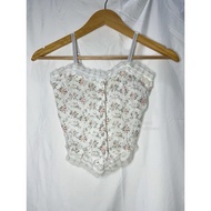[READY Daily Kawaii Y2K Coquette Mori Goth Vintage Outfit] Tanktop Camisole Inner Floral Brukat Lace