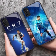 YS-46 CR7 Ronaldo HD Glass Casing for Samsung A05S A35 A55 A24 A14 A15 A04S A34 A25 M15 A54 S21 FE P