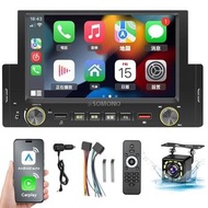 Others - 汽車立體聲音響，6.2英寸屏幕，支援Carplay和Android Auto，後視鏡12個LED燈攝像頭，倒車影像，方向盤控制，5.1藍牙，FM，手機連接