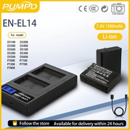 PUMPD EN-EL14 battery for Nikon D3100, D3200, D3300, D3400, D5100, D5200 battery charger