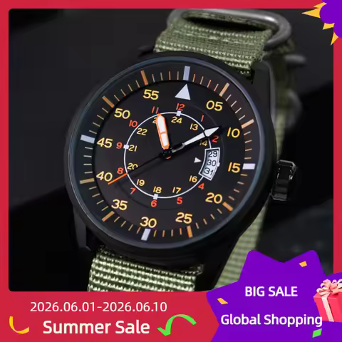 ADDIESDIVE Hot Sale Waterproof Quartz Watch For Men Fashion Round Hardlex Dial WristWatches Sports M
