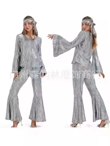 Vintage 70s 80s Adult Men Women Music Festival Retro Disco Clothes Halloween Cosplay Party Hippie Co