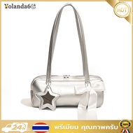 ผู้หญิงที่เดินทางมาพักผ่อนรักแร้กระเป๋าถือที่มีจี้ดาวY2Kใต้วงแขนกระเป๋าหนังPUโบว์ใต้วงแขนกระเป๋าถือส