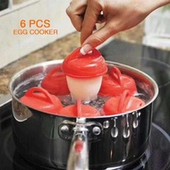 6PCS Egg Cooker Egglettes Egg Boiler Boiled Cook Eggs Cooking Tools Form Poached