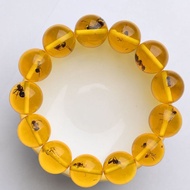 Burmese Rough Stone Insect Amber Bracelet Beeswax Amber Gold Amber Play Bracelet Men Women Birthday 