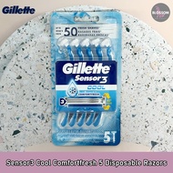 Gillette - Sensor3 Cool Comfortfresh 5 Disposable Razors ยิลเลตต์ มีดโกนสำหรับใบหน้า