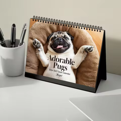 1pc 2026-2027 Desktop Calendar, Havanese Dog Design, 24-Month Monthly Planner, Perfect Gift for Birt