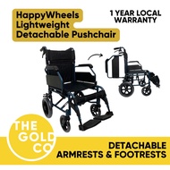 HAPPYWHEELS LIGHTWEIGHT DETACHABLE PUSHCHAIR WHEELCHAIR FOR ELDERLY/SENIORS