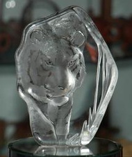 瑞典 Mats Jonasson Crystal 水晶雕刻 限量藝術品_老虎 Tiger 水晶藝品 水晶擺飾 藝品擺件