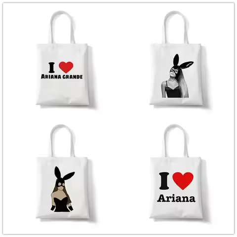 Women's Shoulder Bag Ariana Grande Thank U Next Print Canvas Tote Bag Eco Large Capacity Shopper Han
