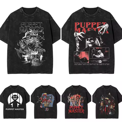 Puppet Master T-Shirts Men Horror Movie Novelty Cotton Tees Round Neck Short Sleeve T Shirt Gift Ide