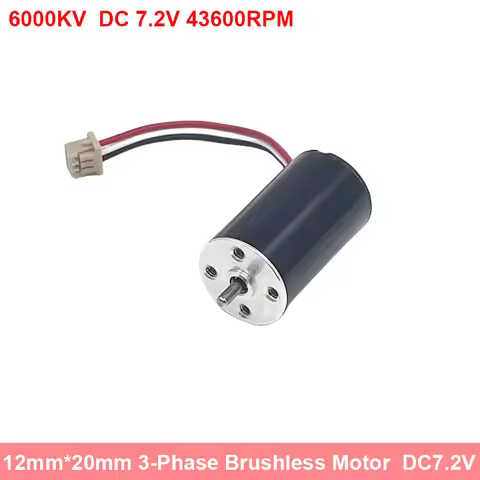 6000KV Brushless Motor 6V 7.2V 43600RPM High Speed Ball Bearing 1220 12mm*20mm Inner Rotor BLDC For 