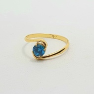 Cincin Emas Muda Mata Biru Silang 1 Gram