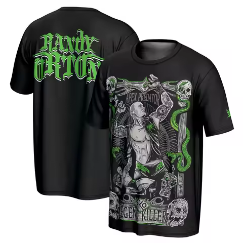 New Summer Men's Black Randy Orton Viper Bite 3D Printed T-shirt Short Sleeved Sports High-end Neutr
