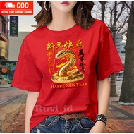 KATUN Chinese NEW YEAR IMLEK T-SHIRTS 2025 / BUY 3 FREE EXTRA BAS HEADSET / GONG XI FA CAI SHIO SNAK